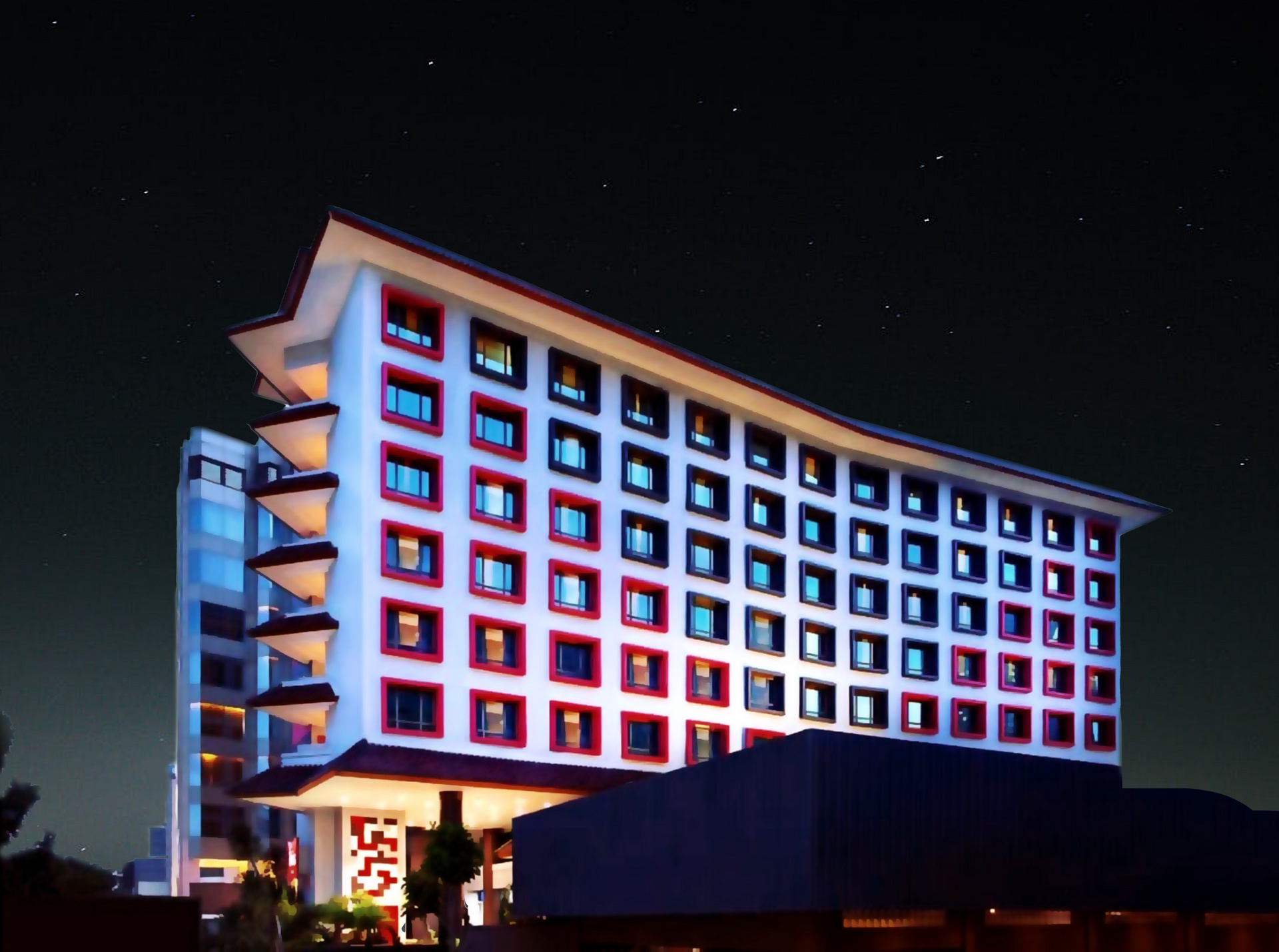 Tamarin Hotel Night Exterior